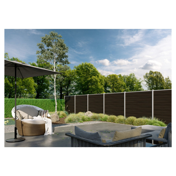 Sichtschutzzaun WPC anthrazit "WAREN"