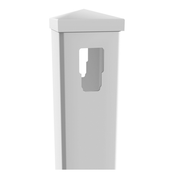 ELDORADO-Line Anschlusspfosten 12,7x12,7x190cm für Schrägelement PVC weiß