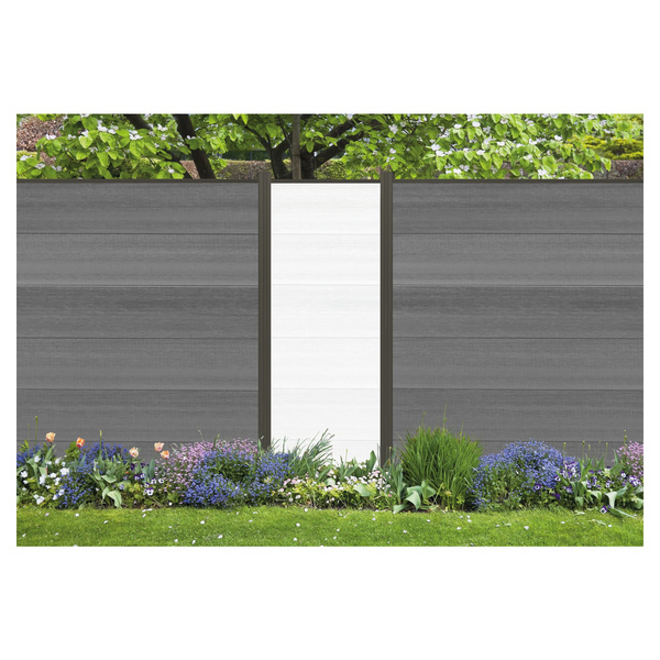 ELZE-Serie WPC-Steckzaunsystem Zaunlamelle BREIT 20x280x1790mm weiß co-extrudiert