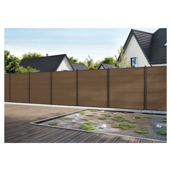 Sichtschutzzaun WPC braun "MAX XL"
