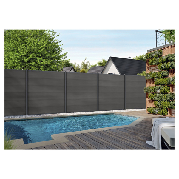 Sichtschutzzaun WPC anthrazit "MAX XL"