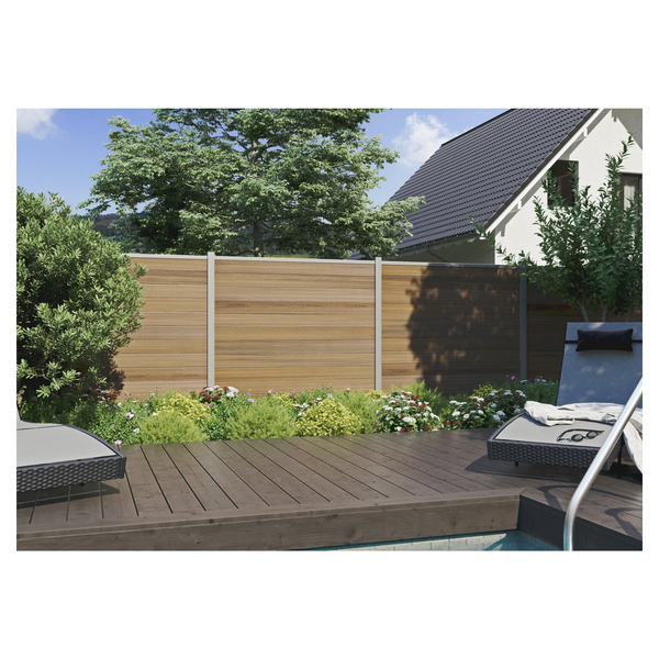 Aluminium-Steckzaunpfosten ANTHRAZIT 68x68x2400mm inkl. Abstandhalter Schienen + Kappen