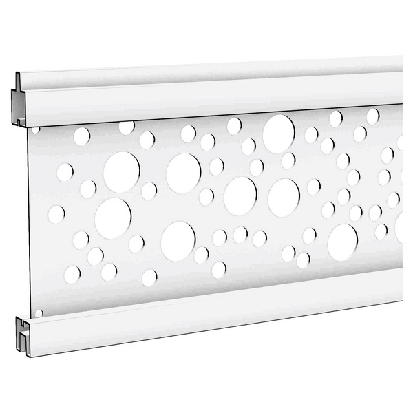 ECOSTECK-Gitterfüllung Kreise SILBER 20x140x1800mm Aluminium hell eloxiert