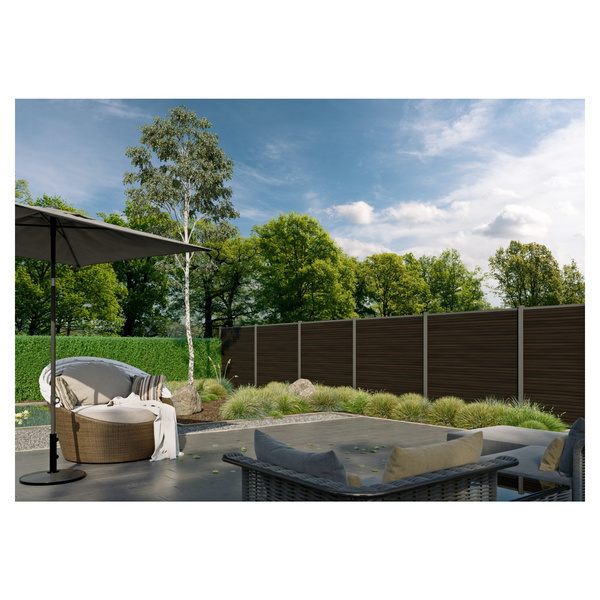 Sichtschutzzaun WPC braun "WOLLBACH"