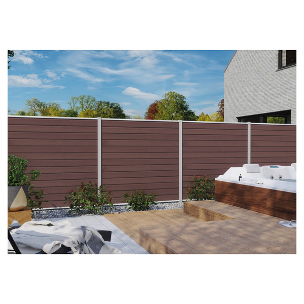 Sichtschutzzaun WPC braun "WOLLBACH"