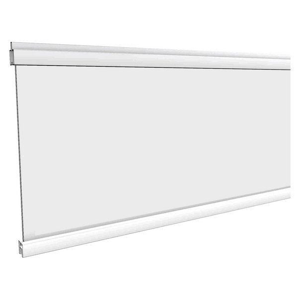 Glasfüllung Satiniert SILBER 20x280x1800mm Acryl/Aluminium hell eloxiert