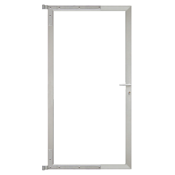Aluminium Torrahmen für Steckzaunserien SILBER 90x173cm Bausatz oh. Füllung inkl Beschlägen Schloss und Drücker