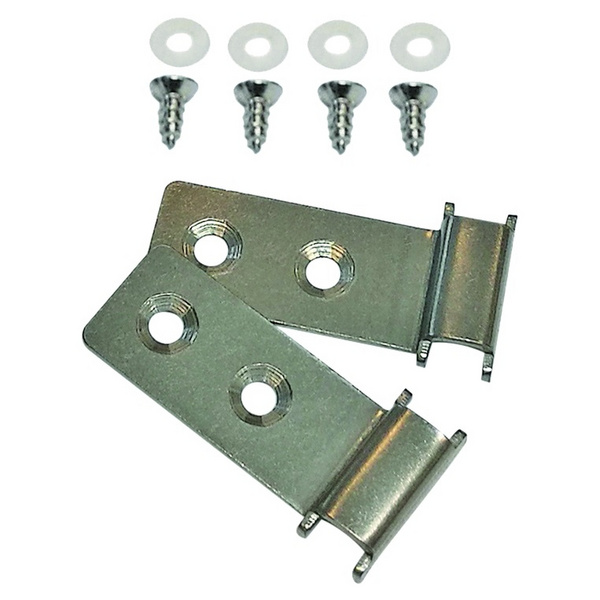 Alu-Abdeckleisten-Clips silber 2 Stück inkl. Schrauben