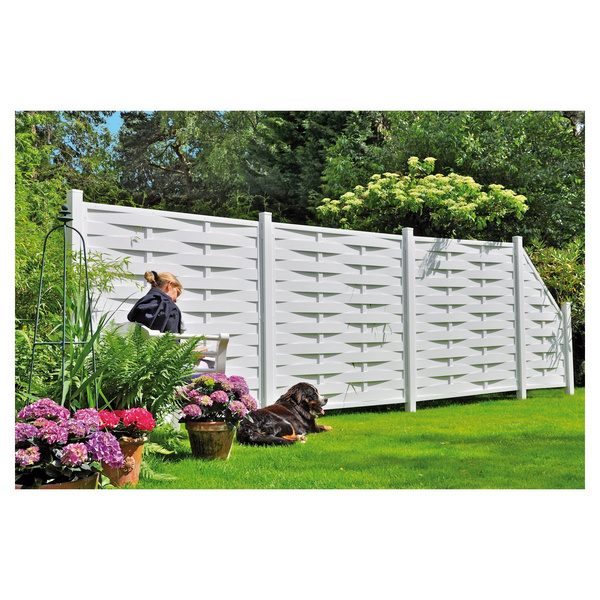 Sichtschutzzaun Kunststoff weiß "LIGHTLINE geflochten"