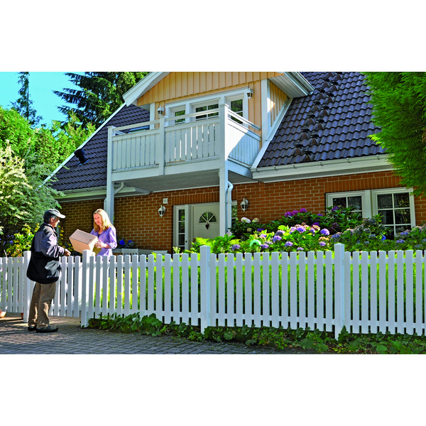 Gartenzaun Tor Kunststoff weiß 2flügelig B x H 300 x 80