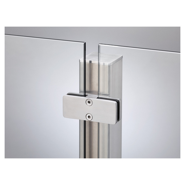 VETRO Mittelpfosten V2A 60/60x2170mm zum Einbetonieren Klemmbacken beidseitig