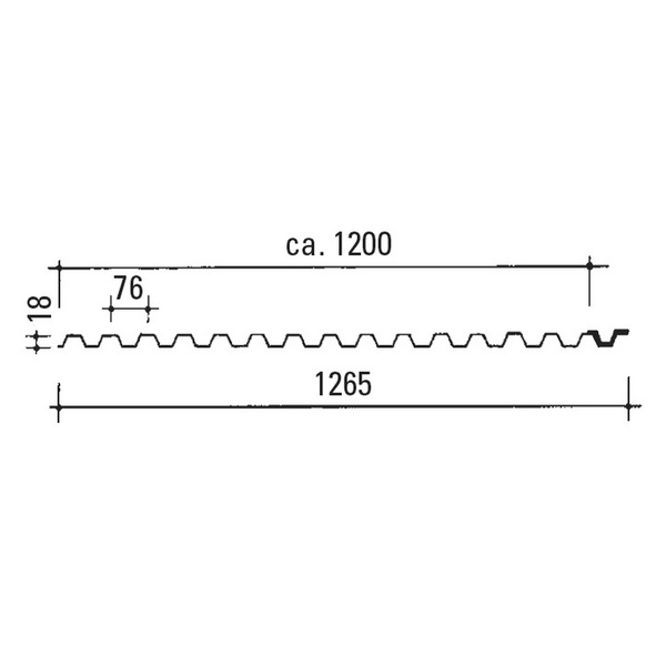 Novaklar Spundwand 1,2mm 1092x3000mm glasklar