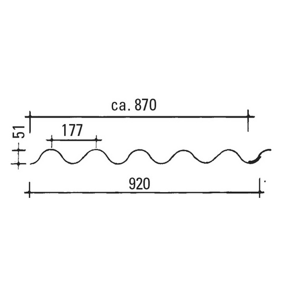 Welle5 920x1600mm glasklar PVC-Lichtpl.n 1,2mm