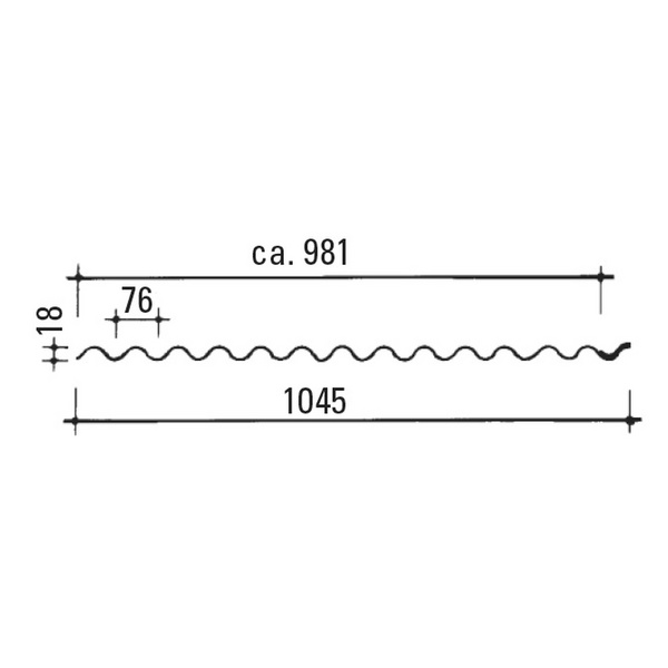 TEJESINUS WABE Acryl 3mm 1045x4000mm BRONZE S 76/18 runde Welle