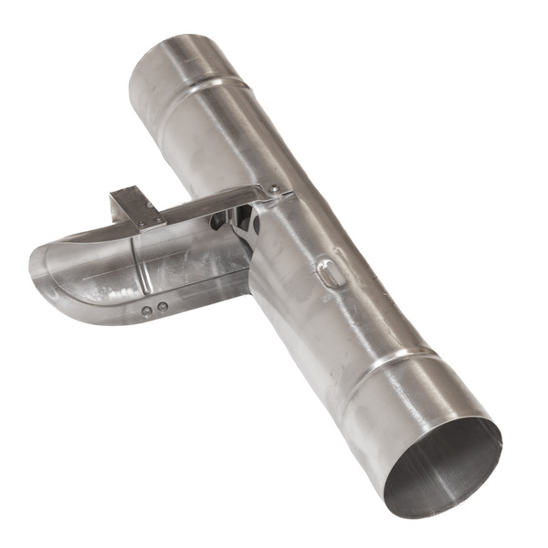 TJ90 Alu-Regenwasserklappe pressblank mit Laubfang