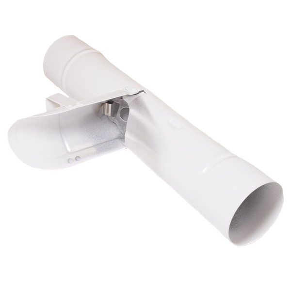 TJ90 Alu-Regenwasserklappe weiß RAL 9016 mit Laubfang