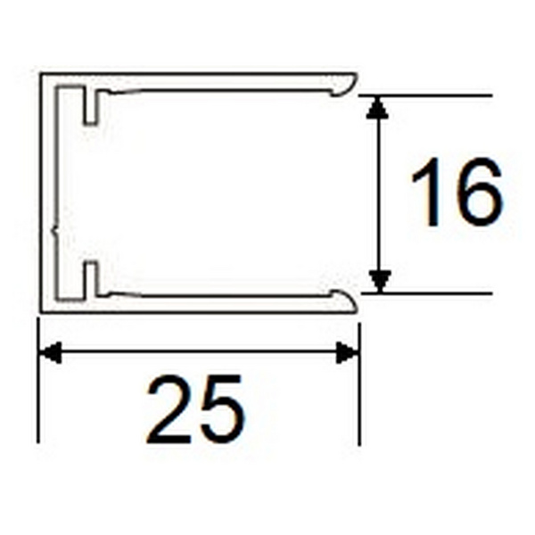 NOVAKLICK U-Abschlussleiste 2000mm Alu preßblank 16mm