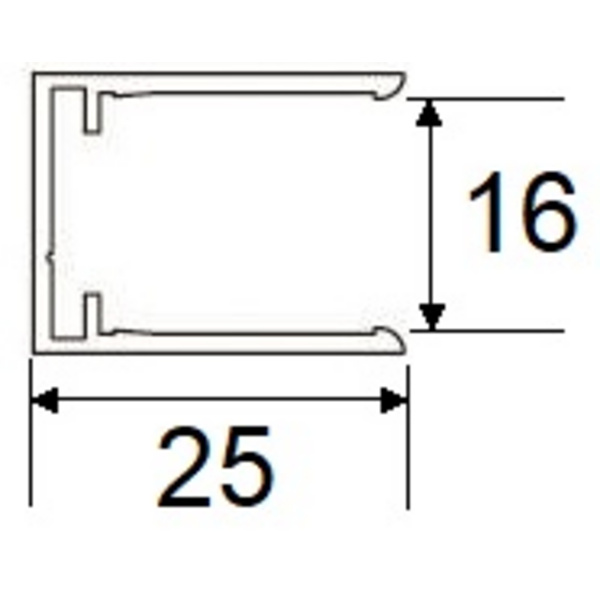 NOVAKLICK U-Abschlussleiste 6000mm Alu preßblank 16mm