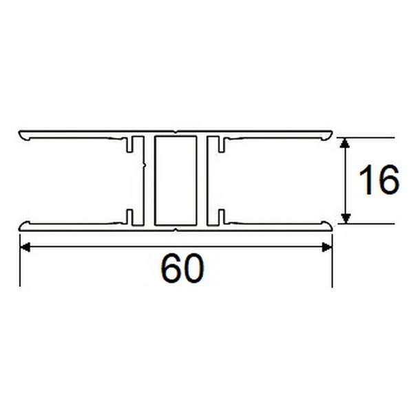 NOVAKLICK H-Profil 2000mm Alu preßblank 16mm
