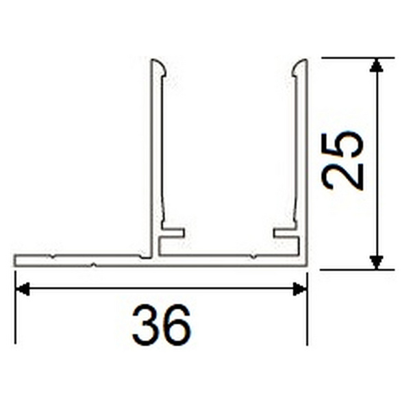 NOVAKLICK F-Profil 3000mm Alu preßblank 16mm