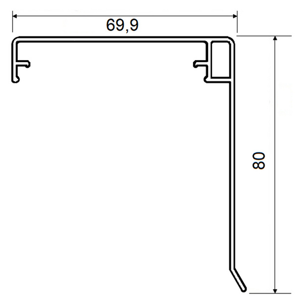 Wetterschenkel-Klemmdeckel preßblank 7000mm