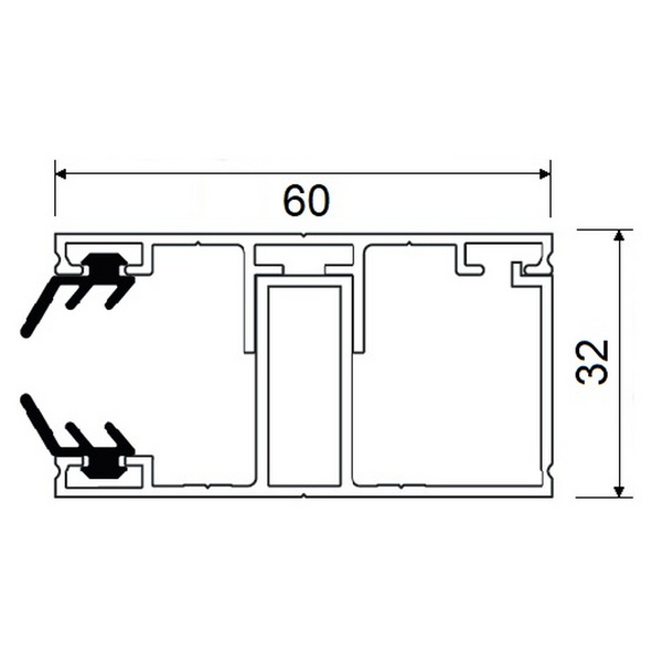Komplettsystem Alu 4000mm Randprofil (2-teilig) inkl. Dichtung