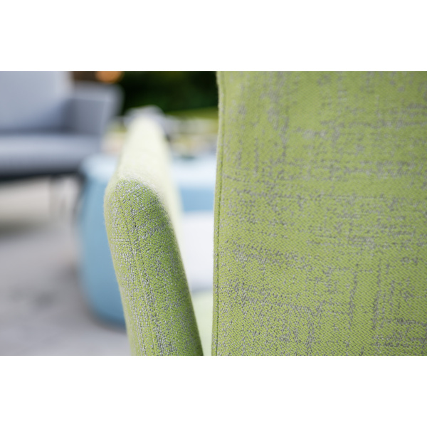 Sessel Ildigo eckig nieder Aluminium Outdoorstoff farngrün/seidengrau meliert
