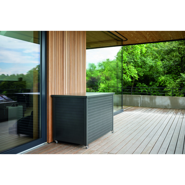 Kissenbox Gilbert 140x76x91cm Aluminium anthrazit ohne Schloss