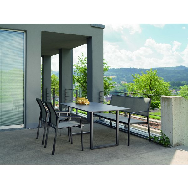 Kufentisch Aluminium mit Tischplatte Silverstar 2.0 Zement