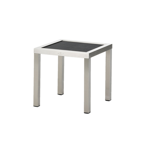 Madeira Beistelltisch Edelstahl/Textilene – schwarz