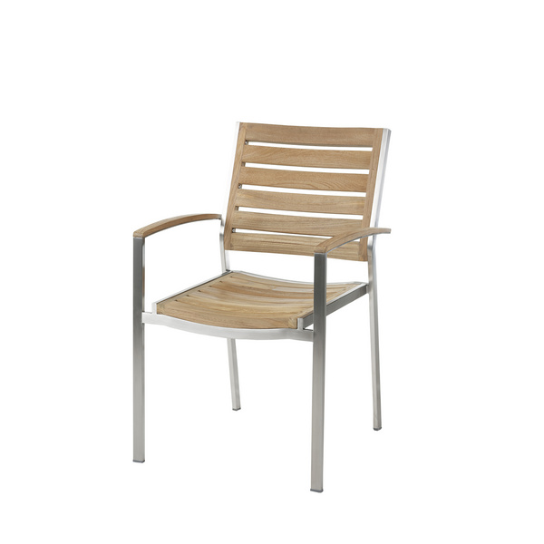 Treviso Stapelstuhl-Edelstahl/Premium Teak