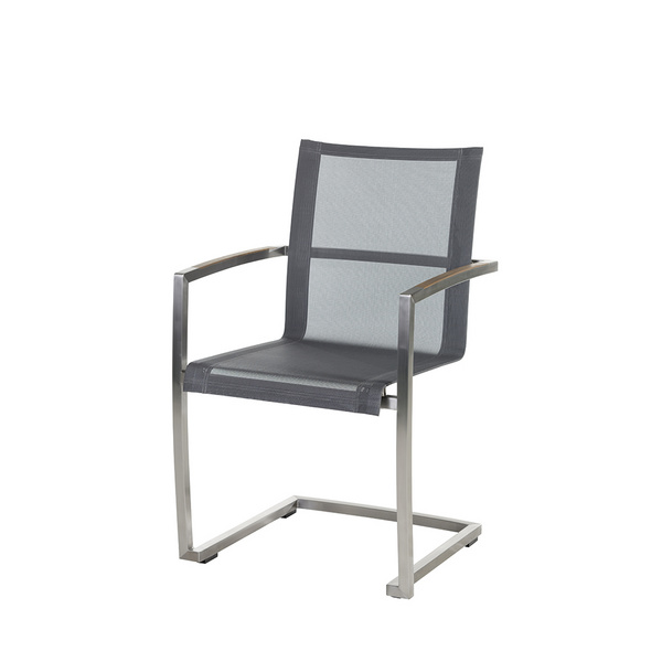 Venedig Swingstuhl Edelstahl/Textilene - schwarz/silber