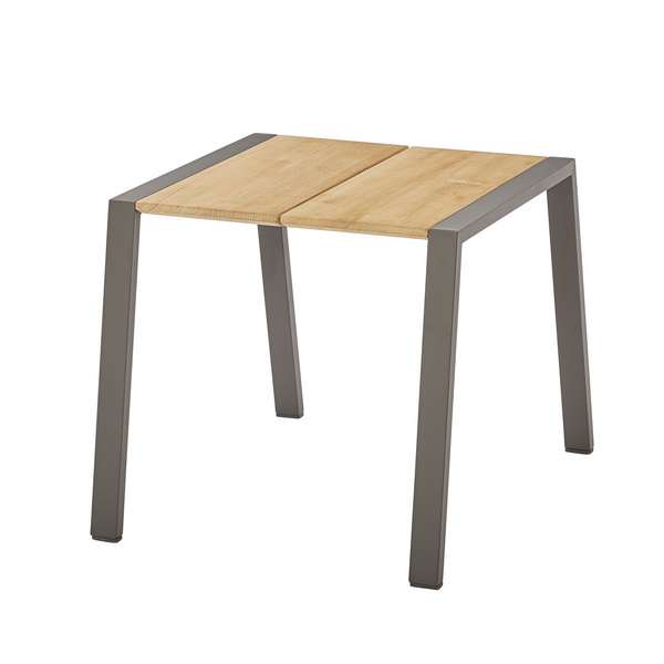 Mali Beistelltisch - Edelstahl Dunkelgrau/ Recycled Teak Natur