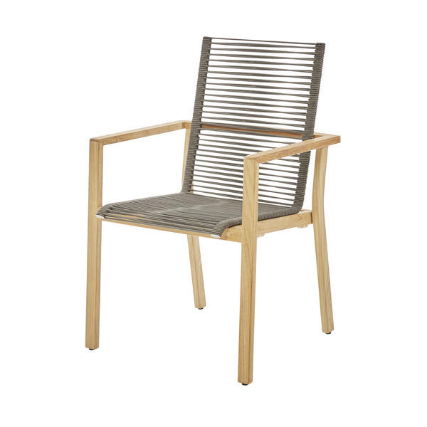 Atlanta Stapelstuhl Teak "Rope" / Premium Teak Natur / Rope Grau