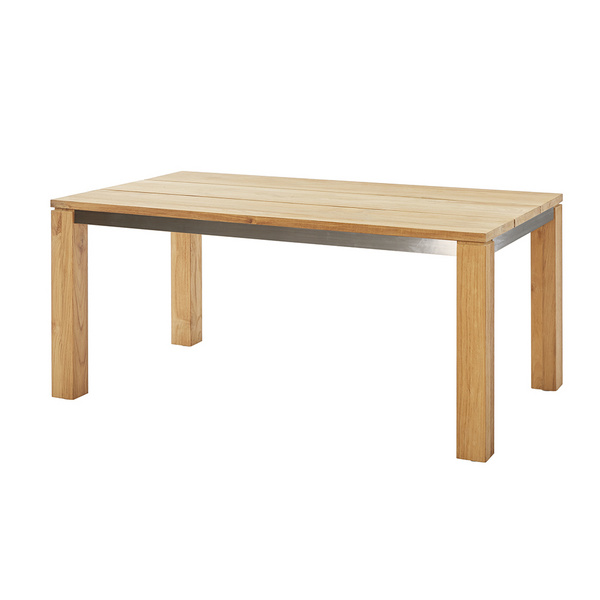 Tisch Nizza Edelstahl 220x100cm Natur 3 Planken / Recycled Teak Natur
