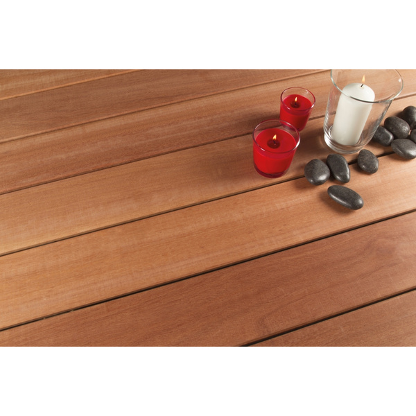 Terrassendiele Mukulungu / Afri Kulu beidseitig glatt, längsseitige Nut, Hybrid - 21 x 140 mm