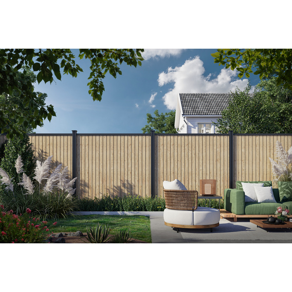 Sichtschutzzaun kanadische Douglasie Anthrazit "VERTO"