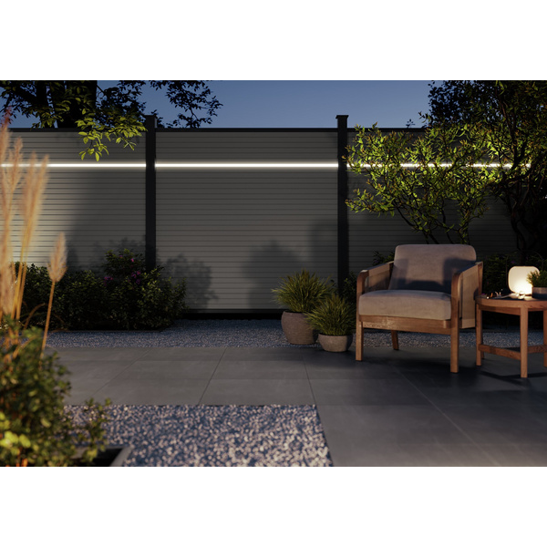 Lichtprofil unten Alu Grau 184x4,1cm, ohne LED