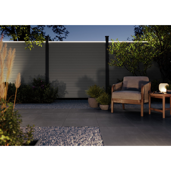 Lichtprofil oben Alu Anthrazit 184x4,1cm, ohne LED