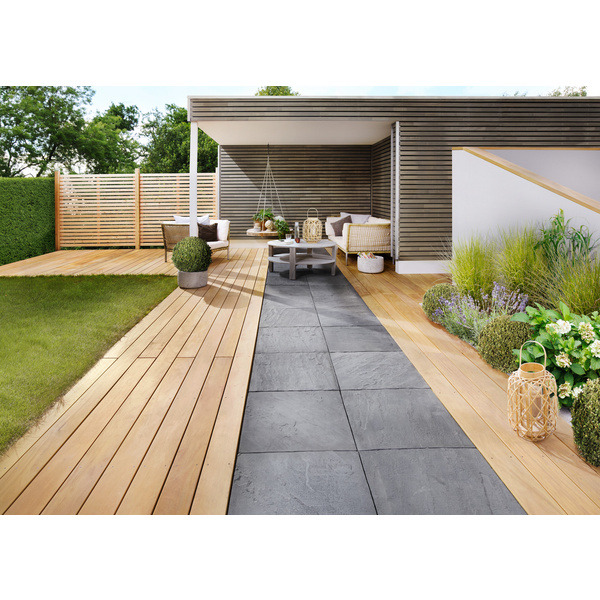 Terrassendiele Garapa einseitig genutet, einseitig geriffelt, Garapa - 25 x 145 mm