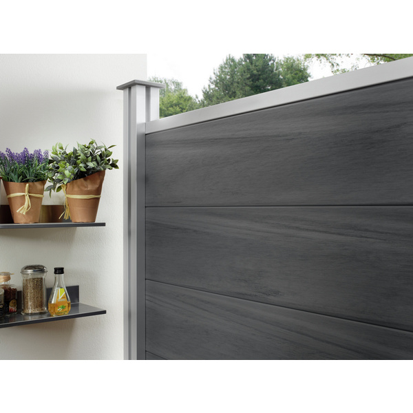 Sichtschutzzaun BPC coextrudiert Greystone "MULTI-FENCE CO-EXTRUSION"