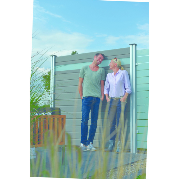 Sichtschutzzaun BPC Hellgrau "MULTI-FENCE CREATIV"