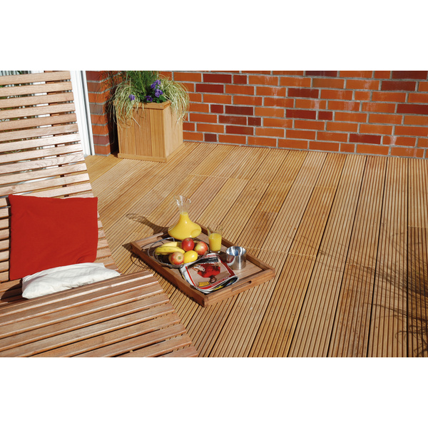 Terrassendiele Garapa einseitig genutet, einseitig geriffelt, Garapa - 25 x 145 mm