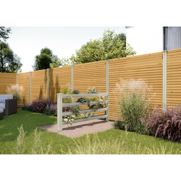 Green-Fence Bepflanzungsrinne 10x10x94cm Aluminium eloxiert, inkl. Zubehör