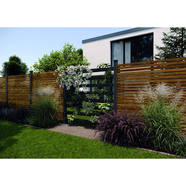 Green-Fence Bepflanzungsrinne 10x10x94cm Aluminium Anthrazit, inkl. Zubehör