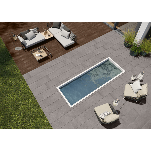 Terrassenfliese Keramik Aneto Anthrazit glatt CEWO-DECK - 20 mm stark