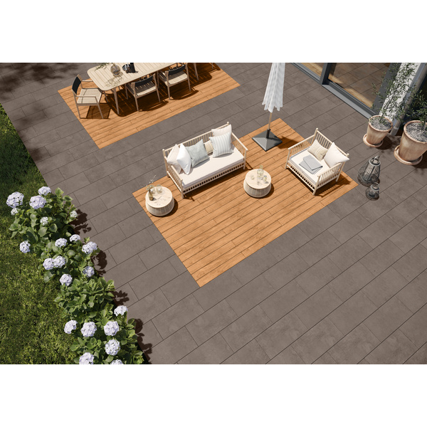 Terrassenfliese Keramik Aneto Anthrazit glatt CEWO-DECK - 20 mm stark