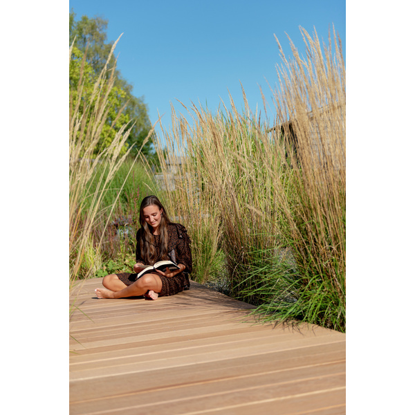 Terrassendiele Bangkirai einseitig genutet, einseitig geriffelt, Bangkirai - 25 x 145 mm