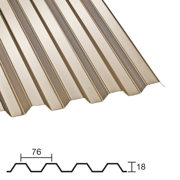 Polycarbonat bronce 0,8 mm 76/18 Trapez 0,8 x 1260 mm