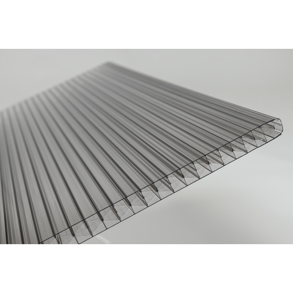 PC Doppelstegplatten, x -Struktur, 16 mm Grau